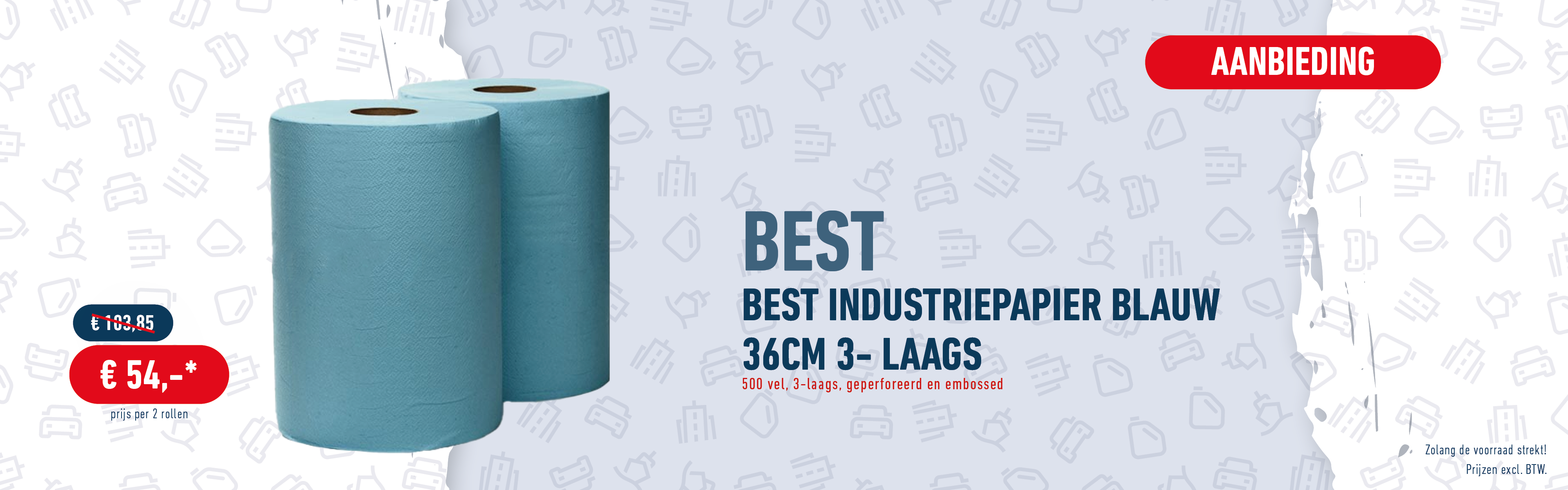 Best Industriepapier Blauw 36cm x 180m